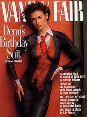 Demi Moore’s 1992 Vanity Fair painted-on suit cover, a pop-culture precedent
