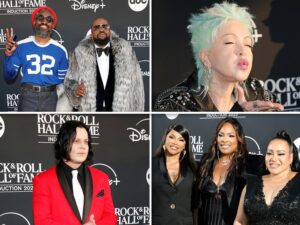 Rock & Roll Hall of Fame 2025 red carpet at the Peacock Theater in Los Angeles.