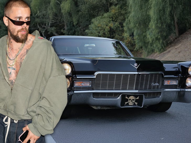 Justin Bieber's white 1968 Cadillac Coupe DeVille from the 'Peaches' music video, now up for auction
