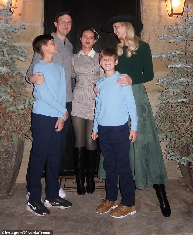Ivanka Trump with Jared Kushner and their children during a Christmas trip to Aspen, Colorado
