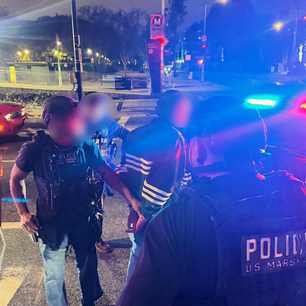 Nick Reiner is escorted by law enforcement to a patrol car after his arrest on suspicion in connection with his parents' deaths, according to LAPD.