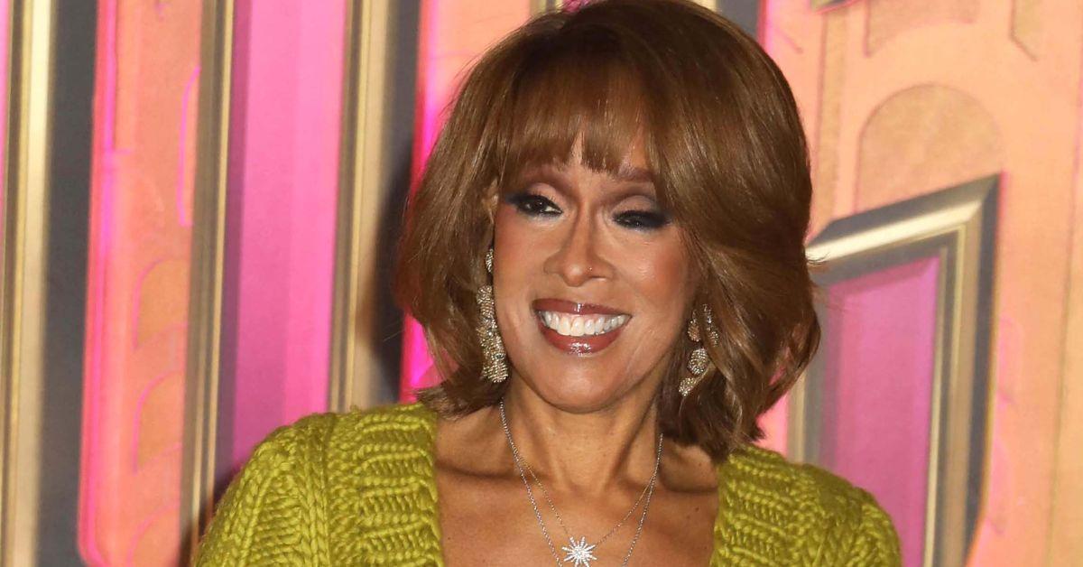 Gayle King on the CBS Mornings set, as featured in an OK! Magazine tweet about her comment that "there is some drama" at CBS.
