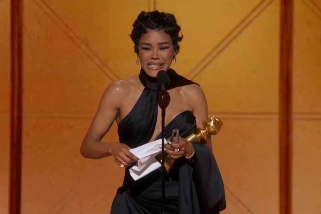 Teyana Taylor at the 83rd Annual Golden Globe Awards.