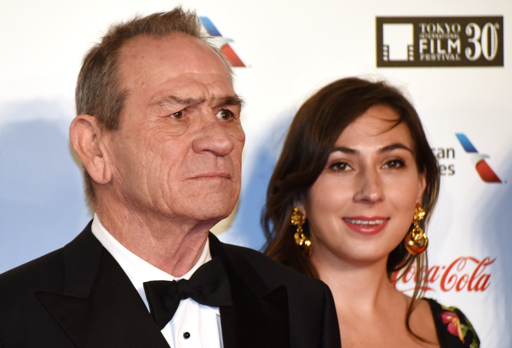 Tommy Lee Jones with his daughter Victoria at the Tokyo International Film Festival.