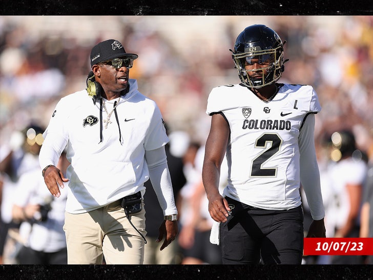 Deion Sanders with son Shedeur Sanders at Colorado