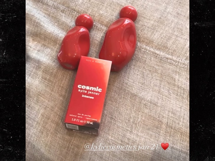 Screenshot of Kylie Jenner's Instagram post announcing COSMIC INTENSE