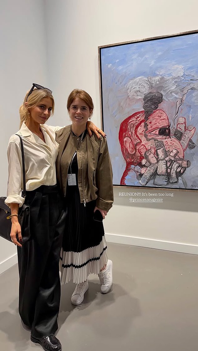 Princess Eugenie with Caroline Daur at an art fair in Doha, Qatar