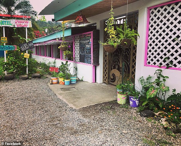 Exterior of Hotel Puerto Viejo in Puerto Viejo de Talamanca, Costa Rica.