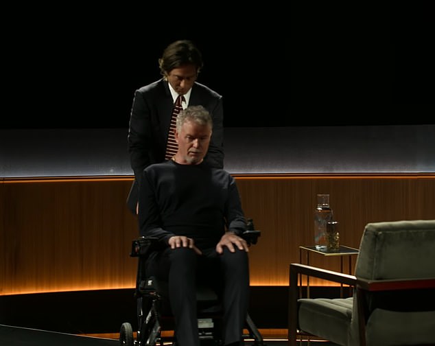 Eric Dane speaks with Brad Falchuk during the Netflix interview, as seen in Famous Last Words.