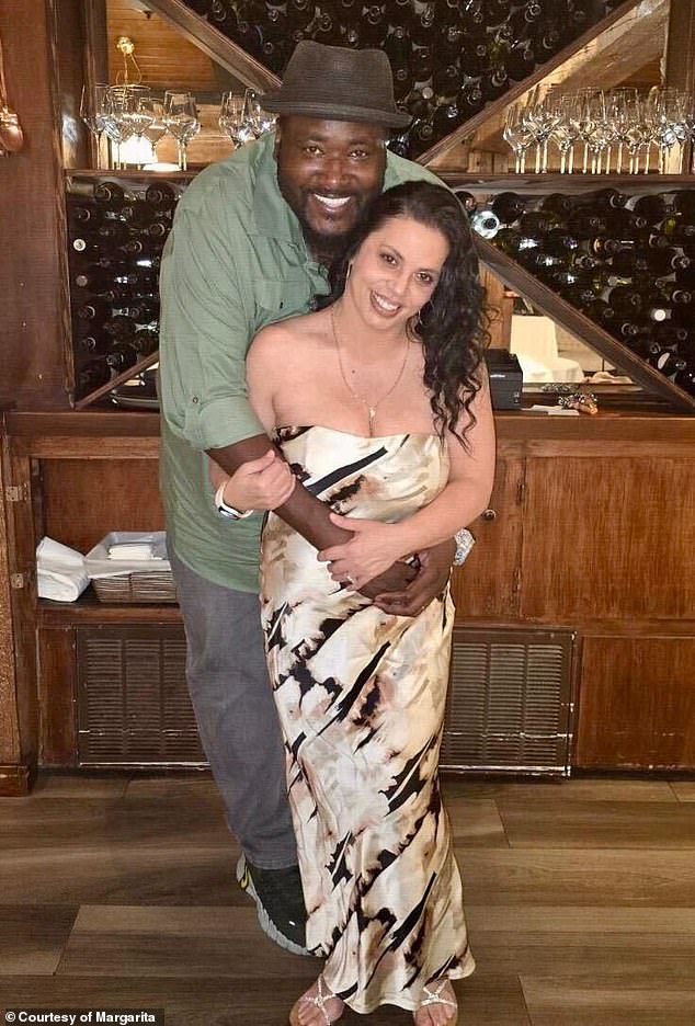 Quinton Aaron with Margarita, who has been publicly described as his partner