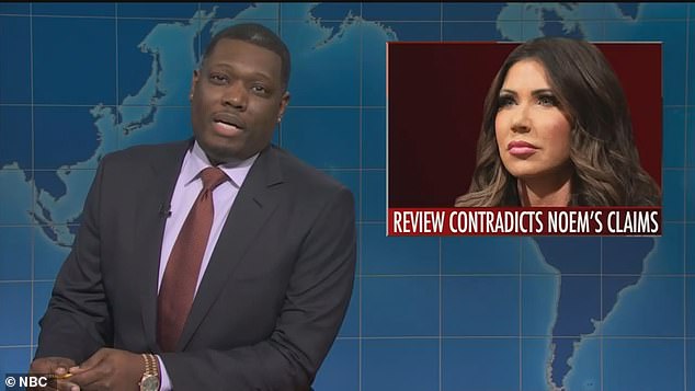 Weekend Update segment referencing Kristi Noem draws laughs and controversy.