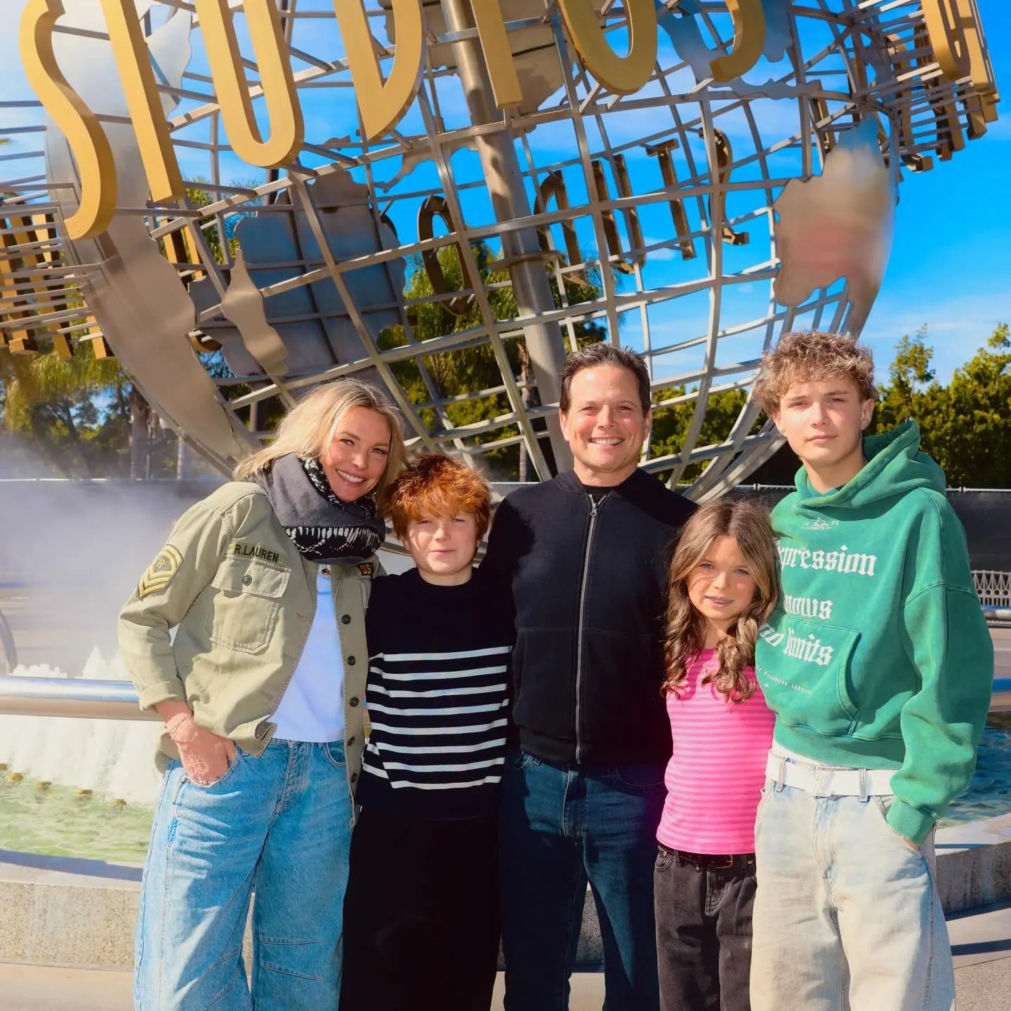 Scott and Kelley Wolf reunited for a family outing to Universal Studios Hollywood, as seen in the photo above. - Scott Wolf/Instagram