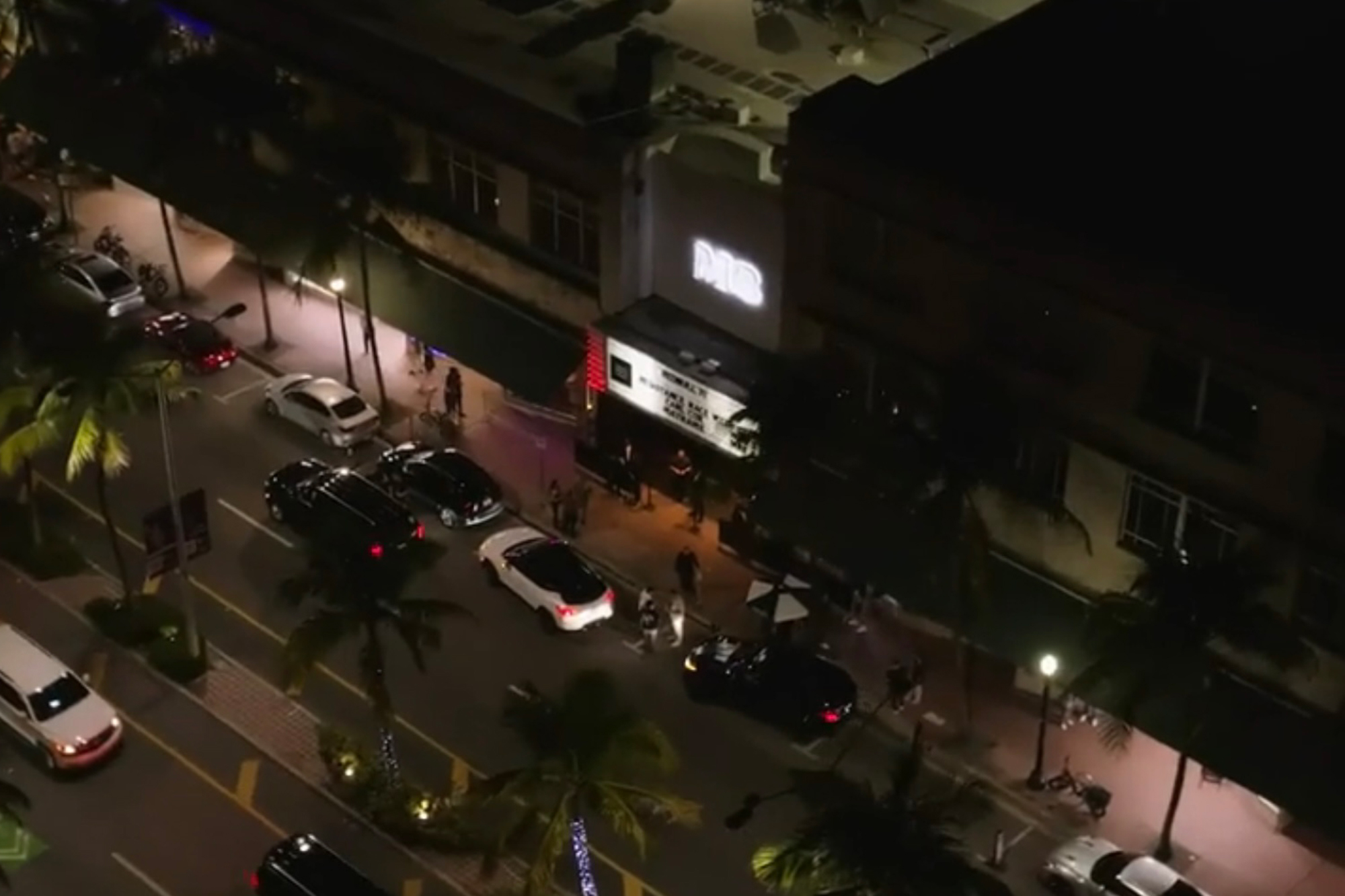 Exterior of Miami's M2 nightclub at night.