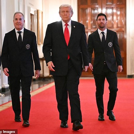 The soccer icon emerged for Inter Miami's MLS Cup ceremony alongside Trump on Thursday - Daily Mail US