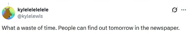Screenshot of a viewer reaction on X to ABC cutting away from the Bruins-Flyers game