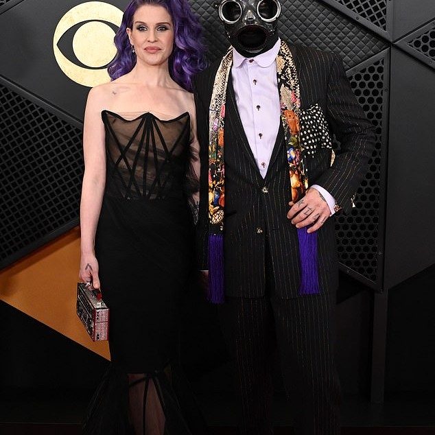 Kelly pictured with Sid as his Slipknot alter-ego back in February 2024 - Daily Mail