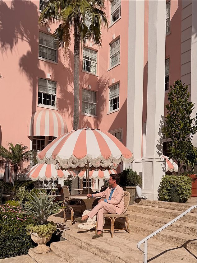 Edoardo Mapelli Mozzi at the Colony Hotel in Palm Beach, shared on his Instagram