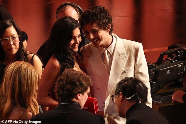 Kylie Jenner and Timothee Chalamet at the Oscars ceremony