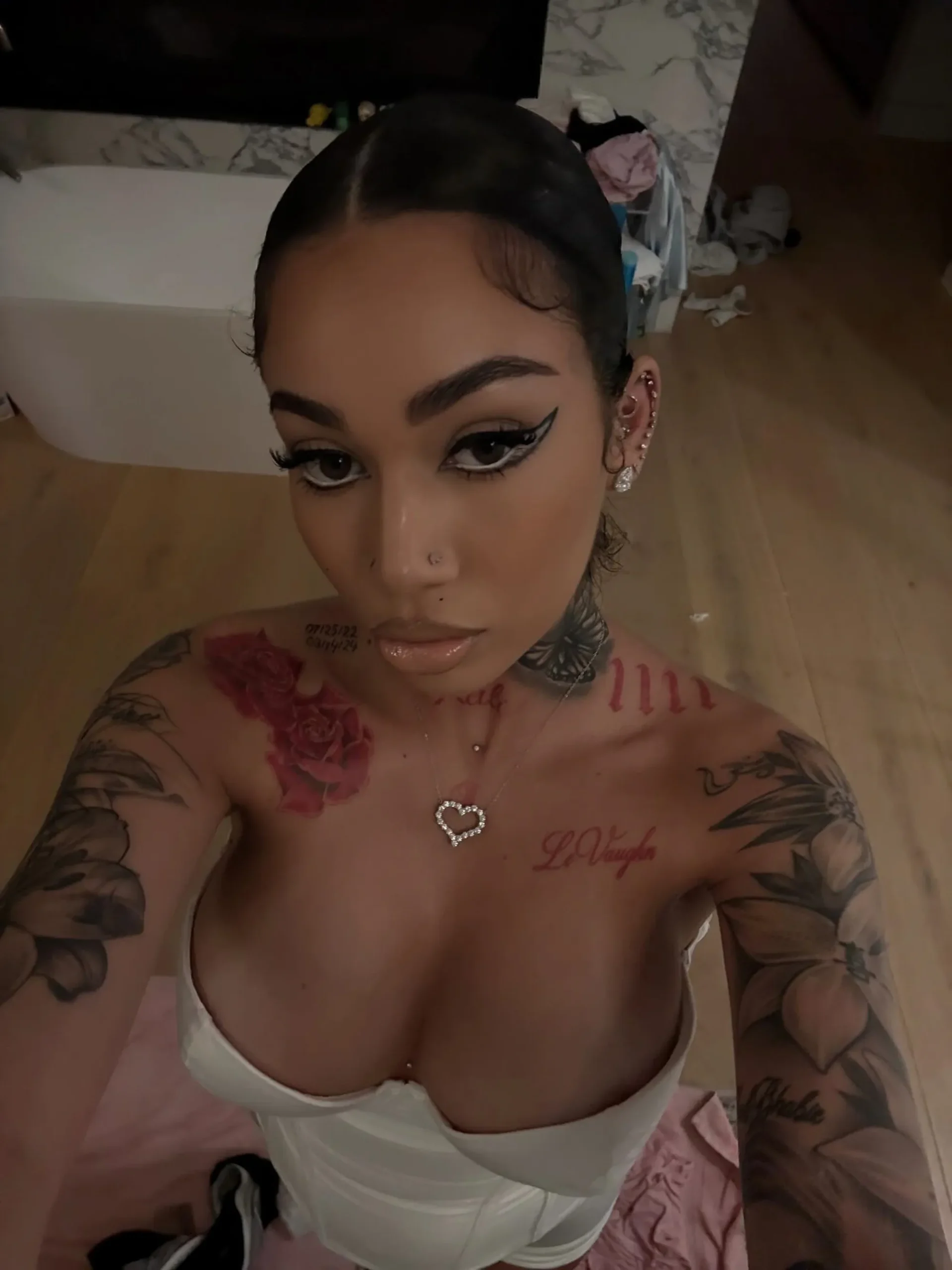 Bhad Bhabie, seen in a selfie, first discussed cancer-related weight changes in late 2024.