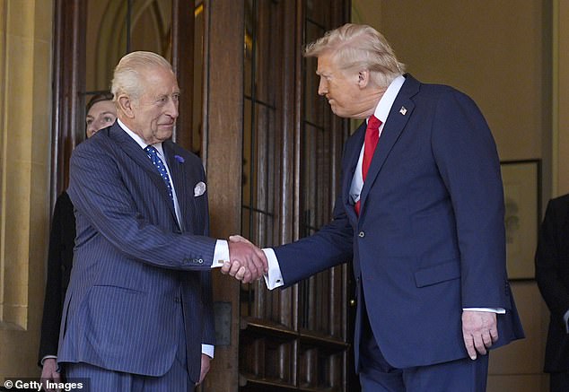 King Charles III bids farewell to U.S. President Donald Trump at Windsor Castle in 2025