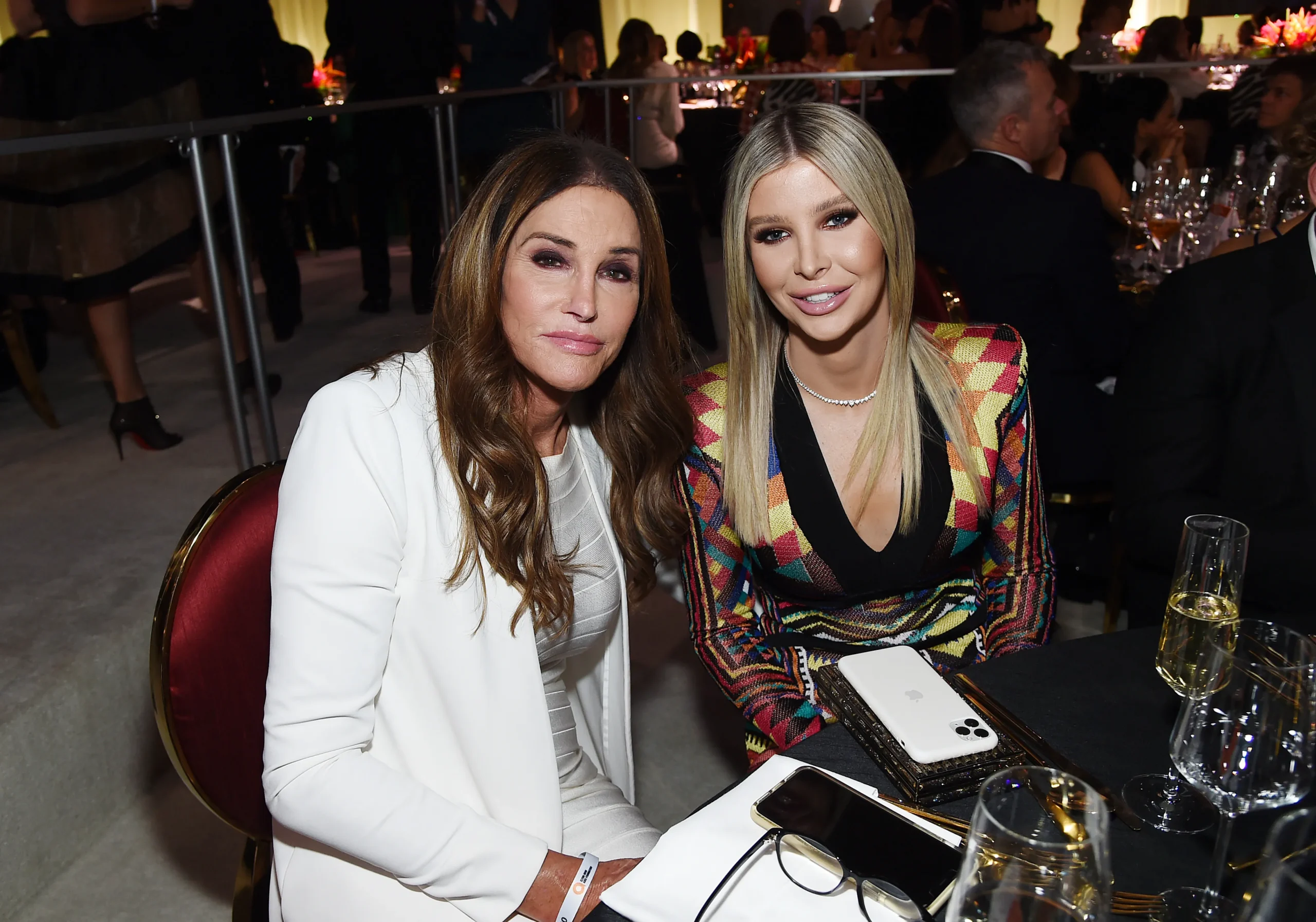 Caitlyn Jenner and Sophia Hutchins attend the 28th Annual Elton John AIDS Foundation Academy Awards Viewing Party.