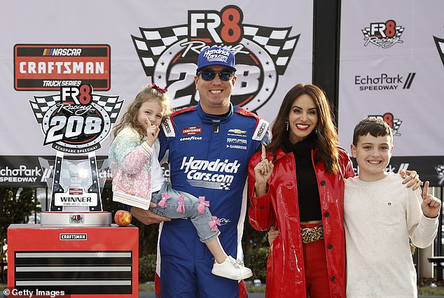 Kyle and Samantha Busch with their children, Brexton and Lennix