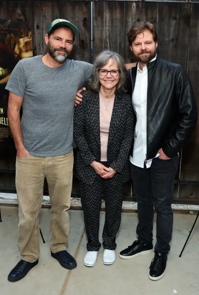 Sally Field with her sons Peter Craig and Eli Craig at a 2025 screening.