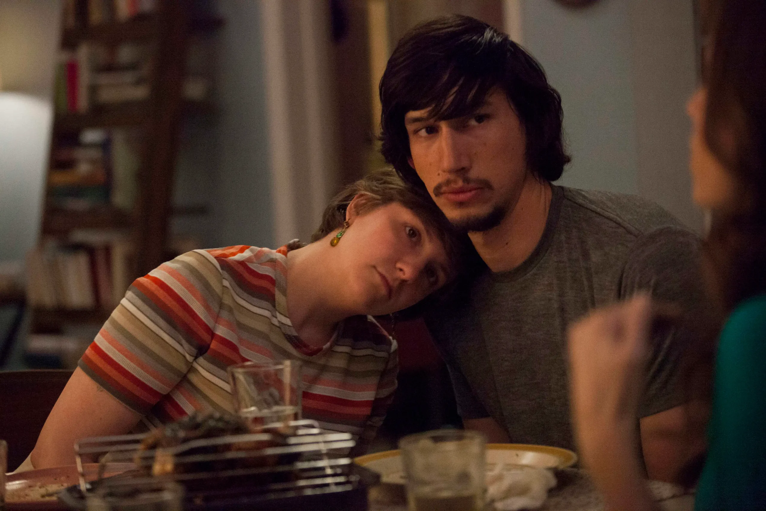 Lena Dunham and Adam Driver in HBO's Girls.