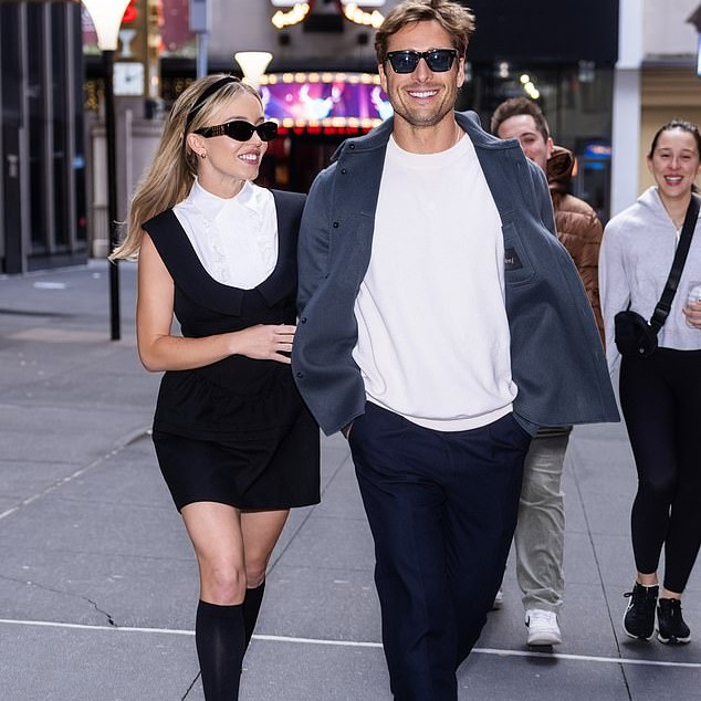However fans were quick to point out video and photo evidence that Sweeney has indeed visited Times Square in the past, memorably on her promo tour for Glen Powell rom-com, Anyone But You - pictured together in NYC in December 2023 - Daily Mail