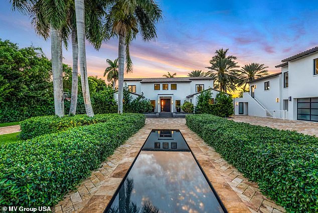 Exterior of the Miami home Jennifer Lopez reportedly rented, showcasing understated luxury.