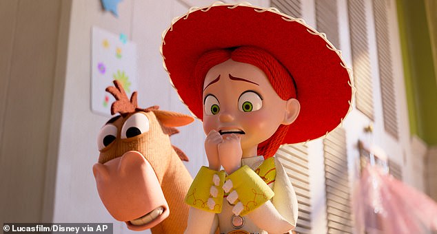 Woody with Bullseye in a Toy Story 5 scene