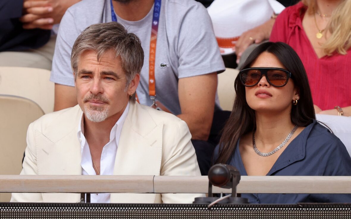 A low-key outing: Pine and Wenger at Roland-Garros during the French Open.