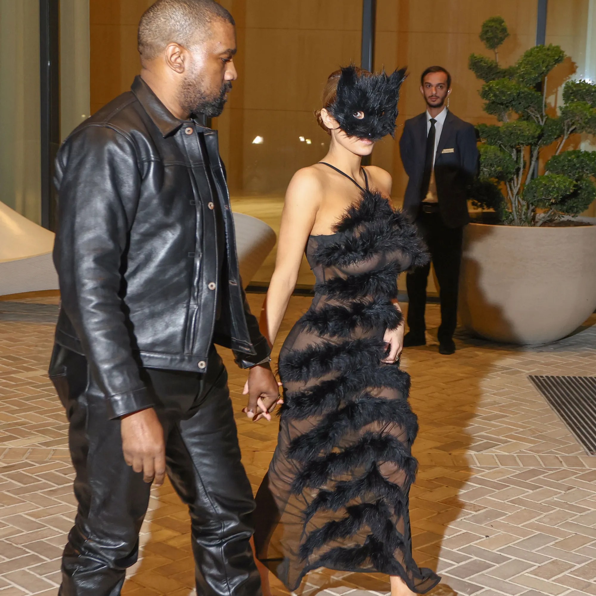 Bianca Censori stepped out in a cat mask and sheer dress to Cafe Stamba in Tbilisi, Georgia, on Saturday night. LS - Page Six