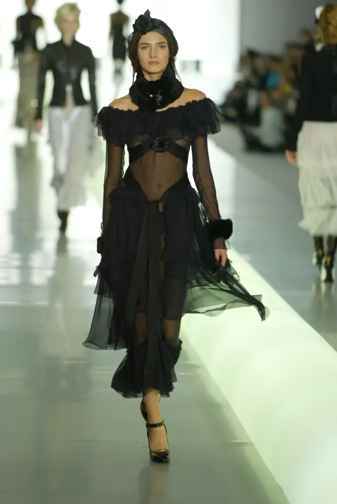 A model at the Fall 2003 Chanel show in Paris.
