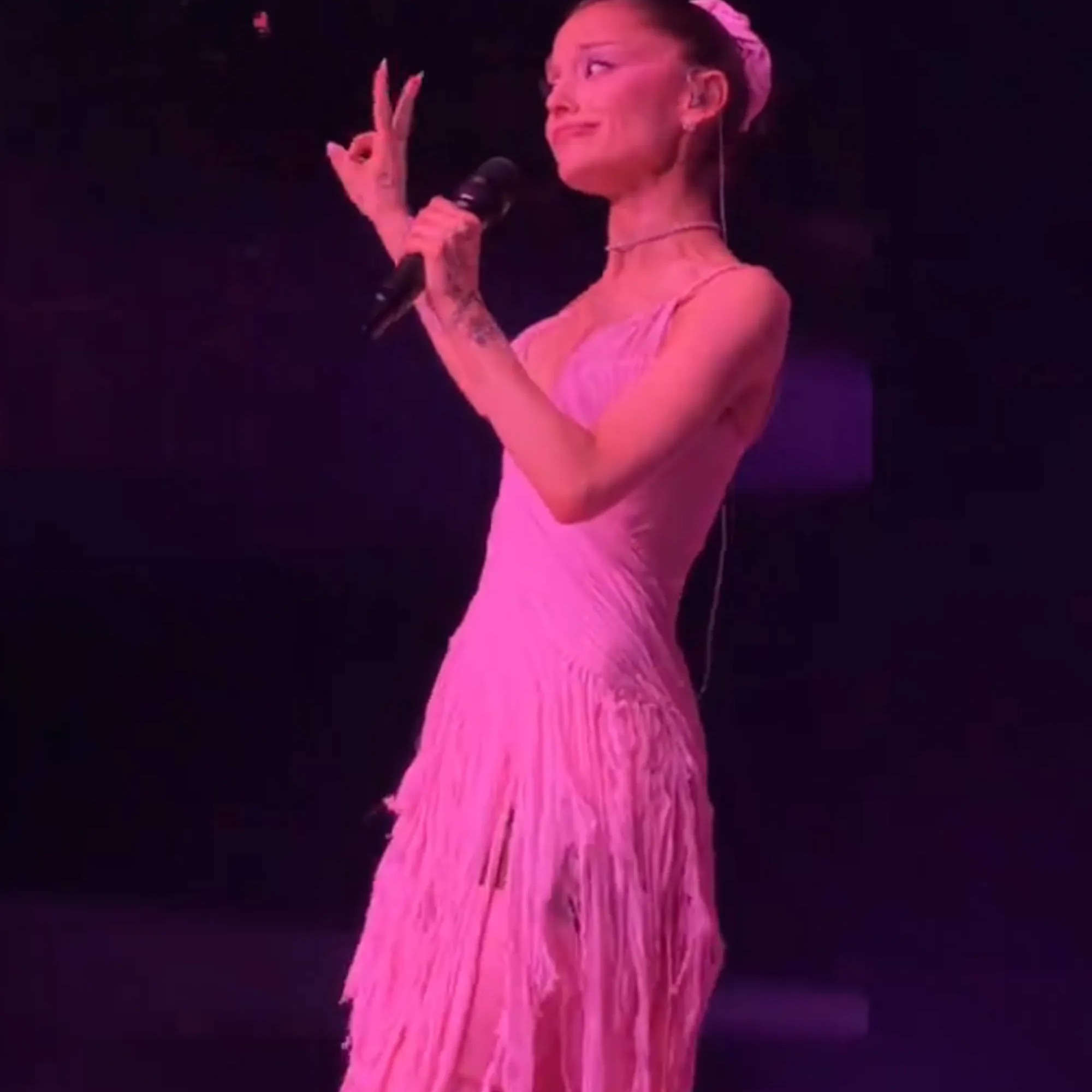 The singer playfully held up two fingers (as seen above) while singing that she only hoped to walk down the aisle once in her life. TikTok/jo3lito - Page Six