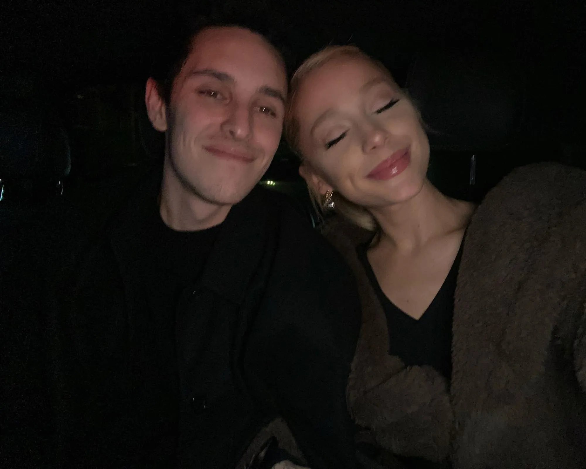 Ariana Grande and then-husband Dalton Gomez in a selfie; the pair finalized their divorce in 2024.