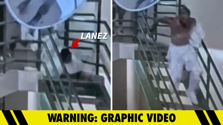 Composite surveillance-style stills tied to a prior alleged in-custody attack on Tory Lanez, as referenced in legal filings.