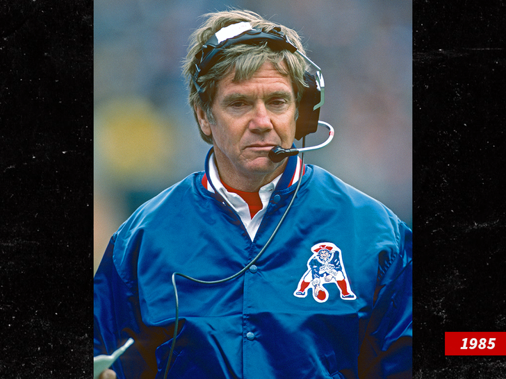 Raymond Berry on the New England Patriots sideline as head coach during the mid-1980s.